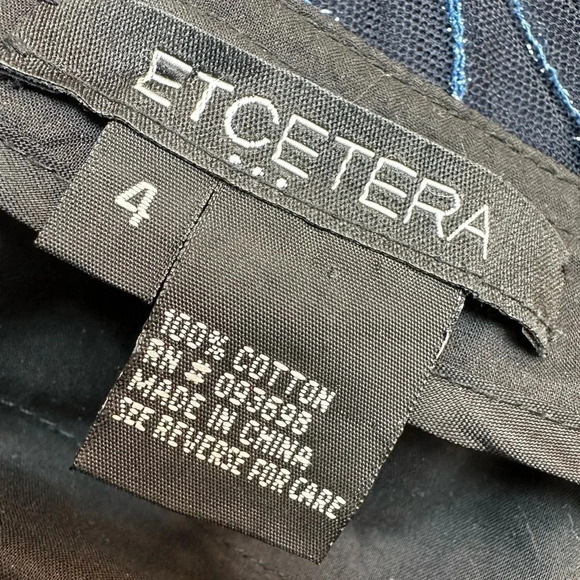 Etcetera | Black Tiered Embroidered Floral Pencil  Skirt Women’s Size 4 - Picture 9 of 11